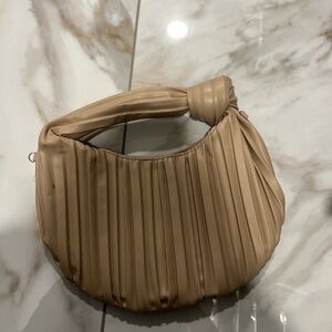 Elegant Tan Pleated Women's Bag